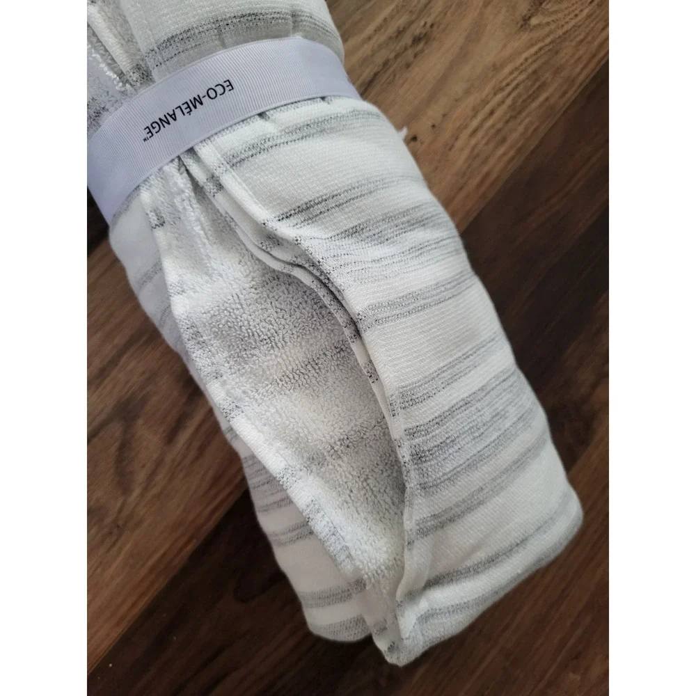 New Common Thread Bamboo Eco Melange Gray Ivory Beach Towel 36 X 70